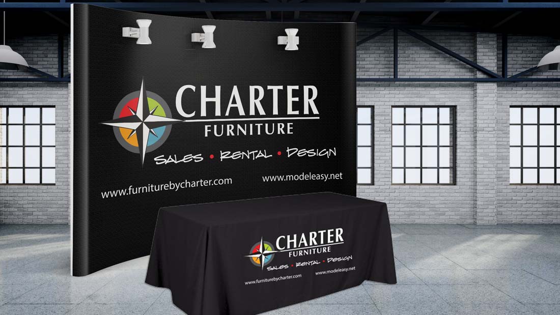 Tradeshow Table Cloth Design-Backdrop- Curved Wall